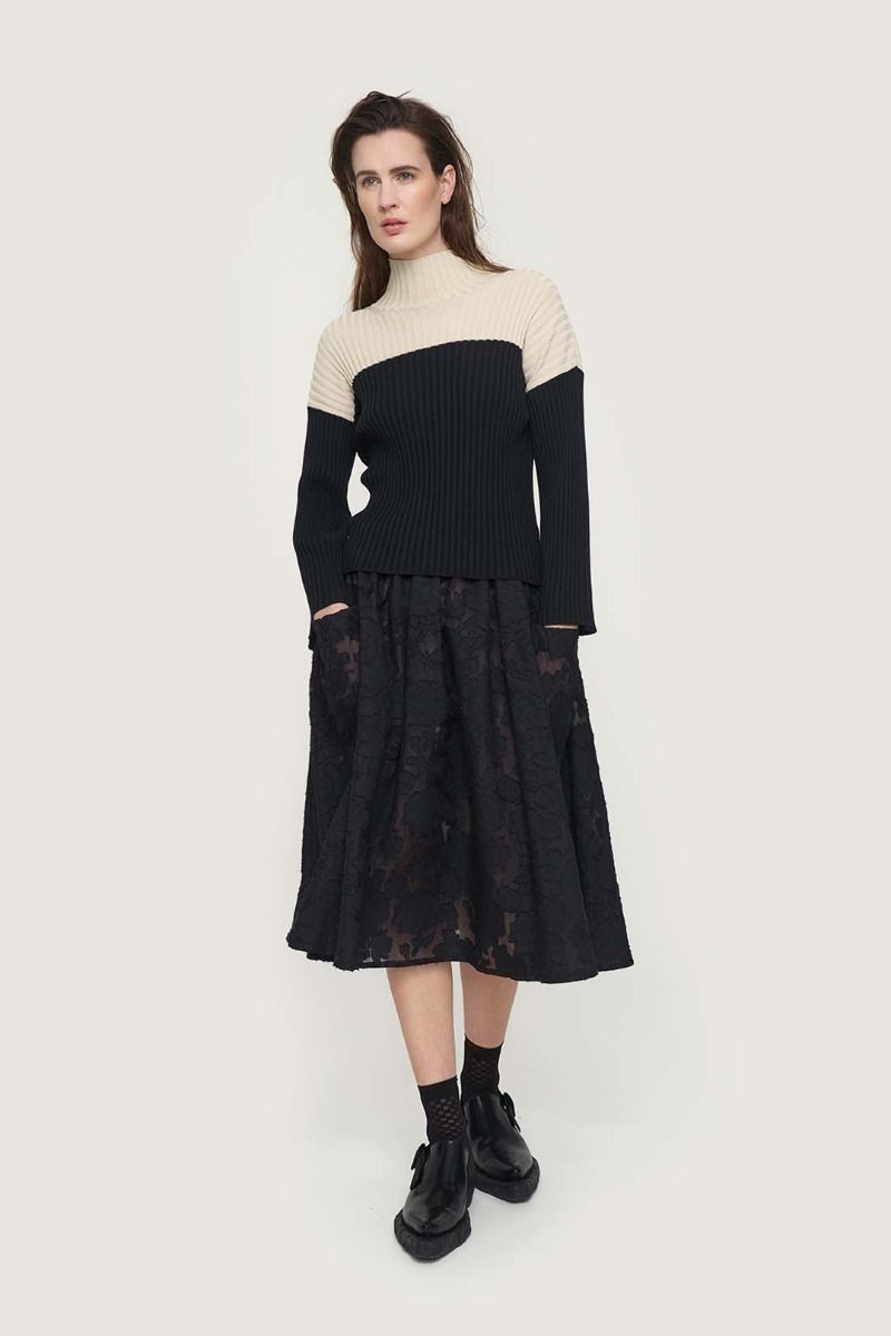 Bloom rib-knit blouse