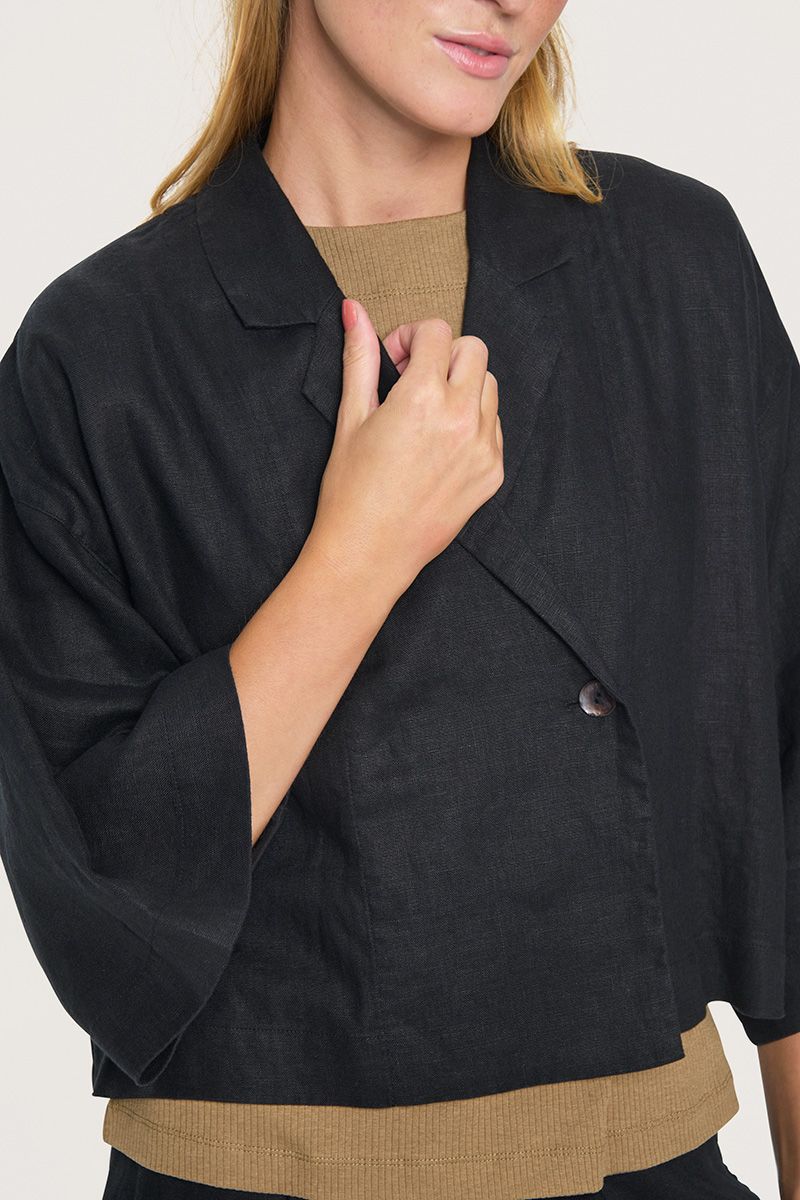 Lazy linen short jacket