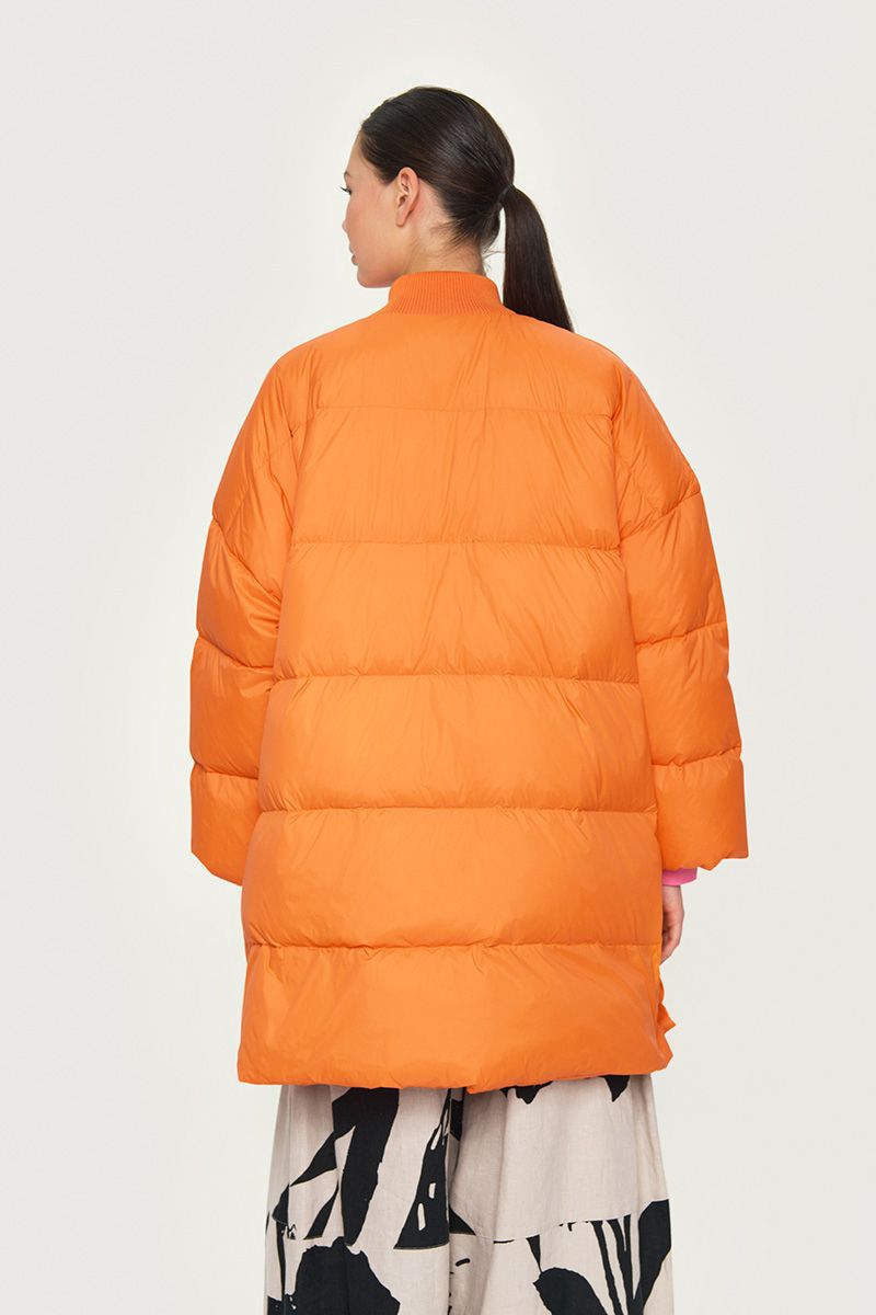 Feather down coat with zipper