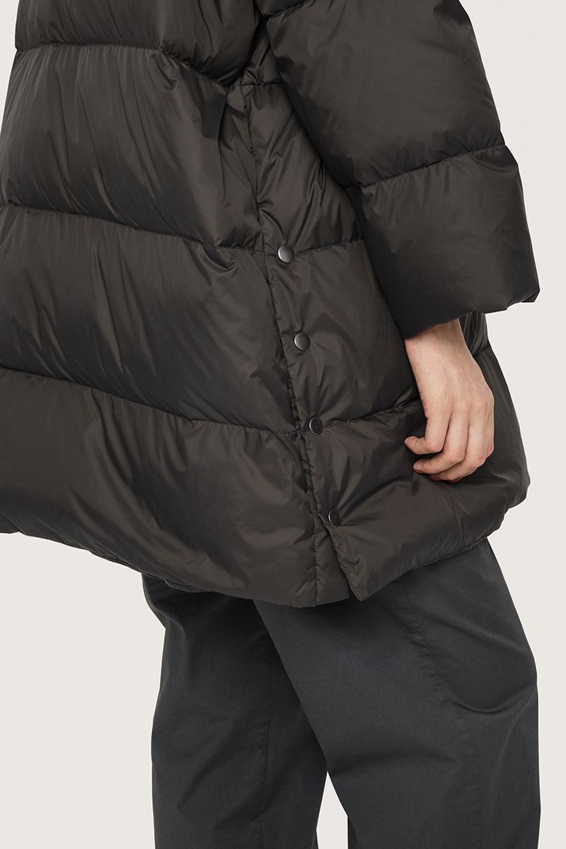 Feather down coat with zipper