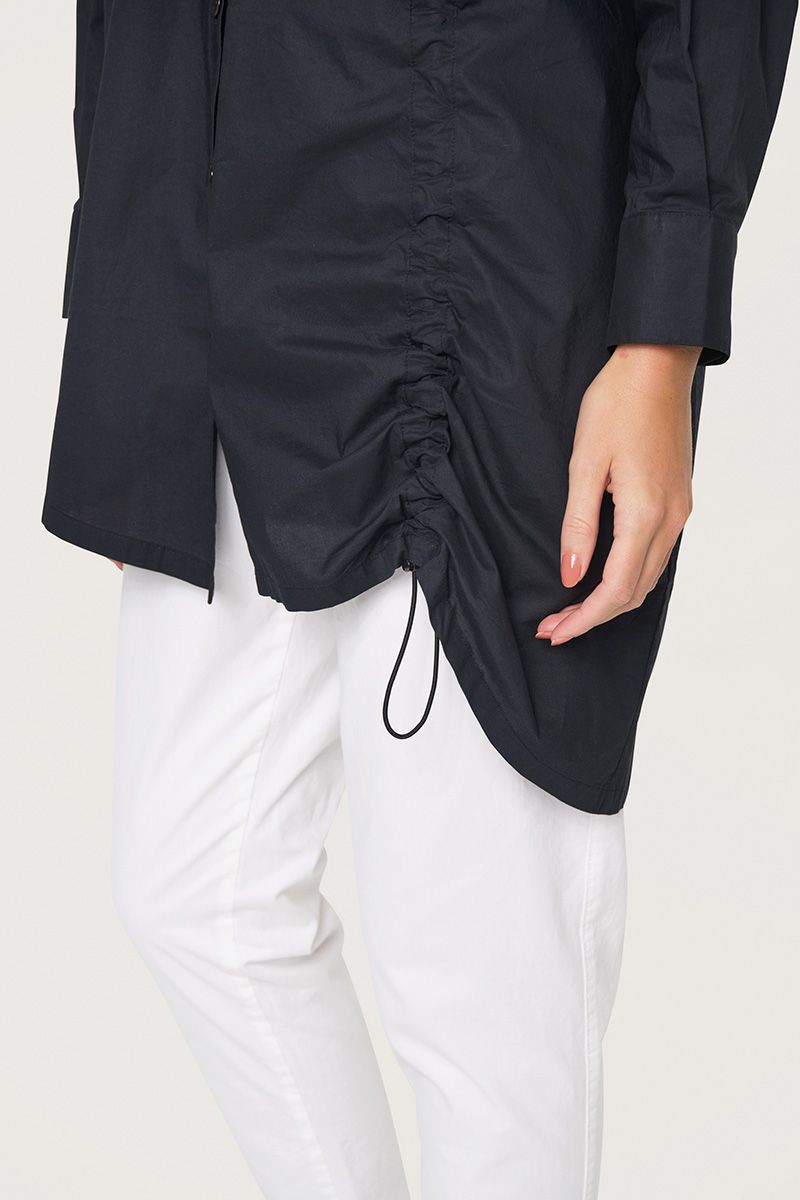 Core cotton shirt with front ruching