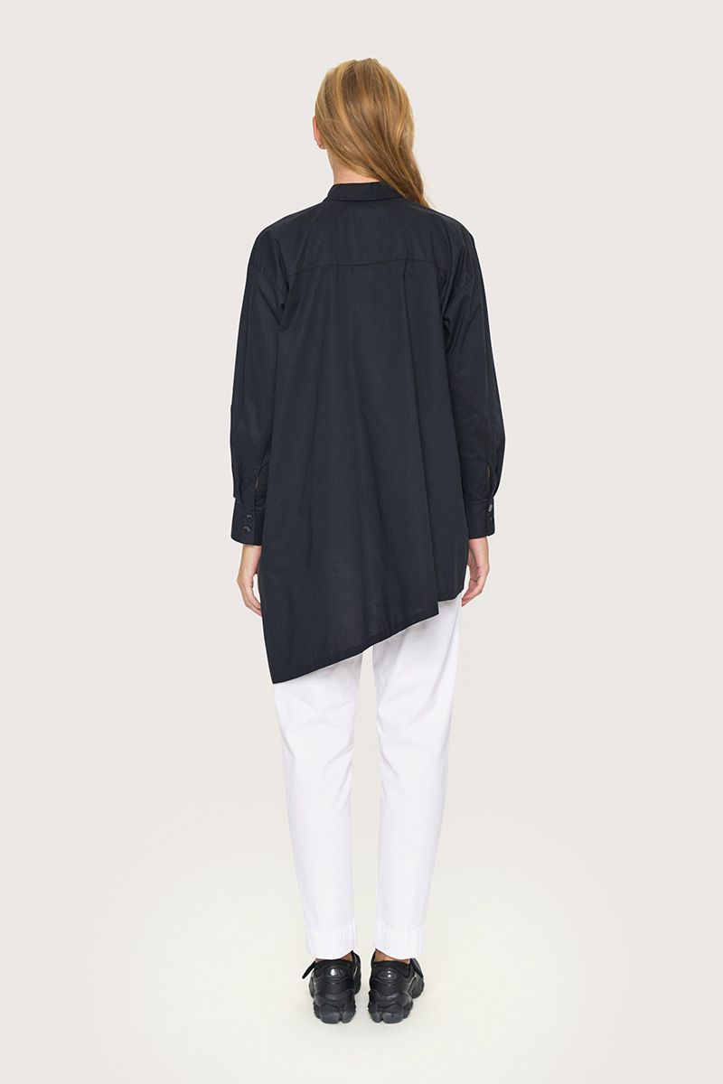 Core cotton shirt with front ruching