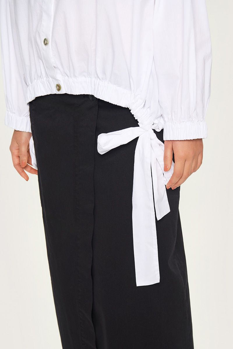 Core cotton shirt with drawstring
