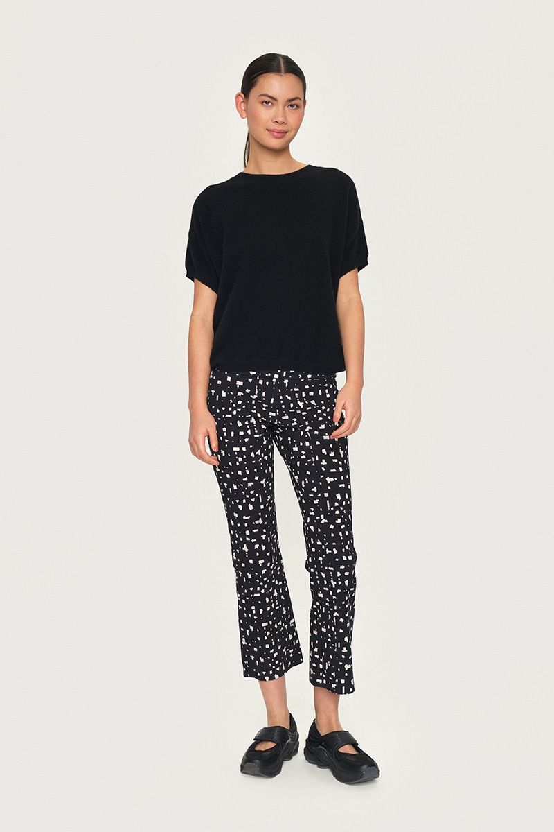 Cloud cashmere short-sleeved blouse