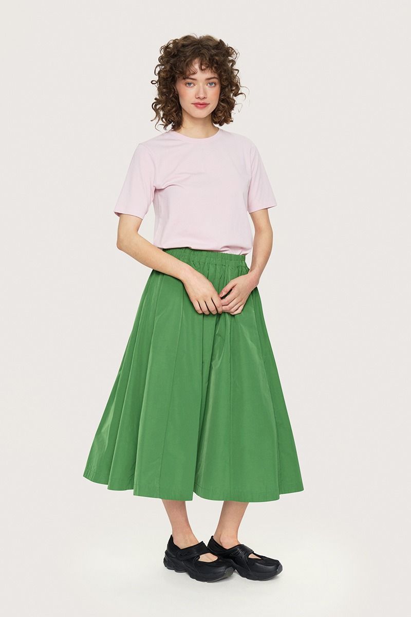 Fukkura poplin skirt with piping