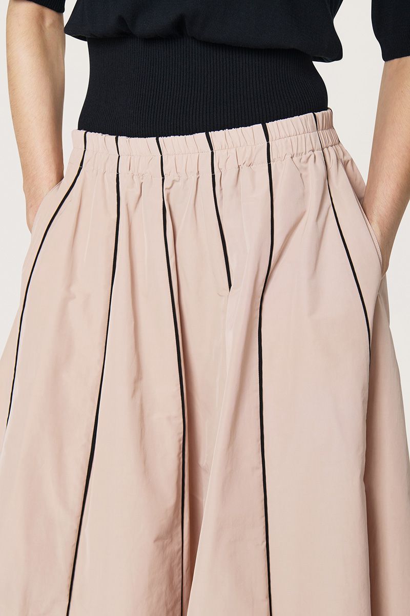 Fukkura poplin skirt with piping