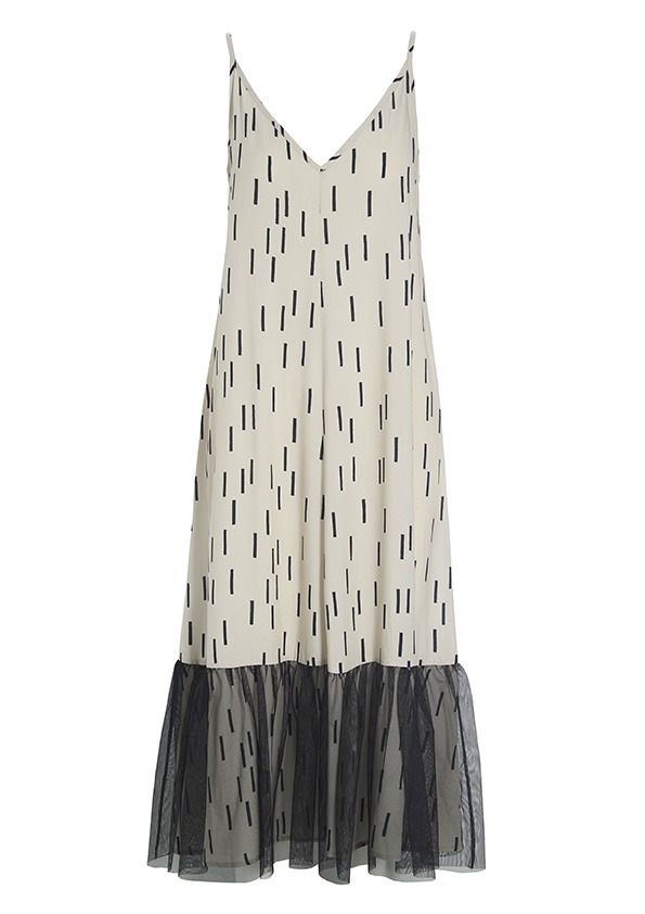 Summer rain & dahlias FSC strap dress