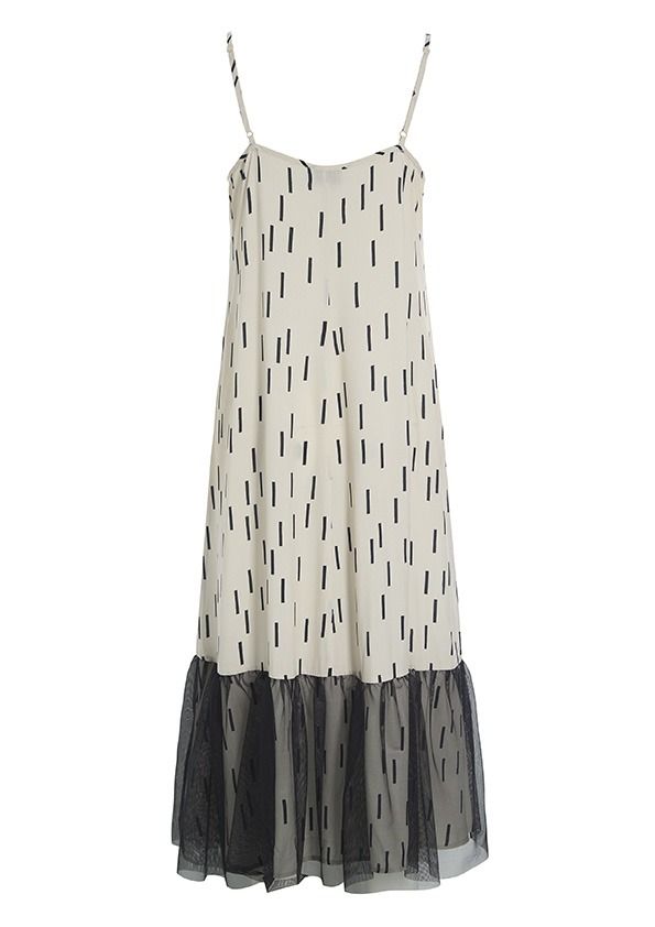 Summer rain & dahlias FSC strap dress