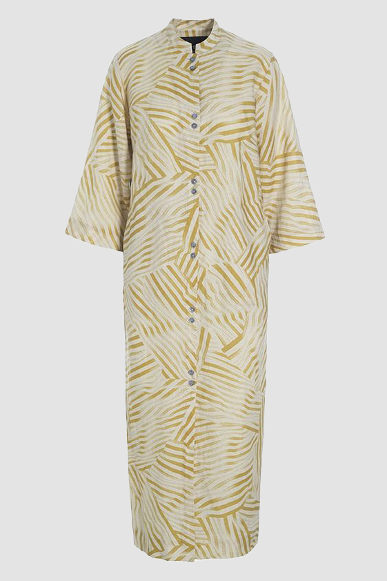 Peony & waves dress with buttons