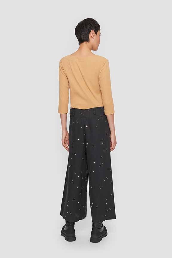 Globe rib blouse with 3/4 sleeve