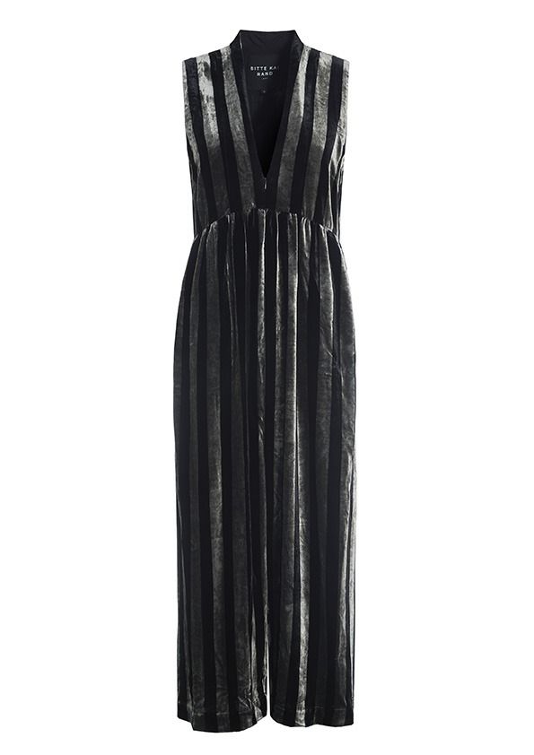 Velvet stripe jumpsuit