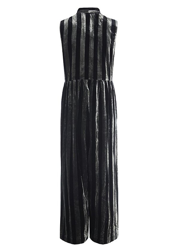 Velvet stripe jumpsuit