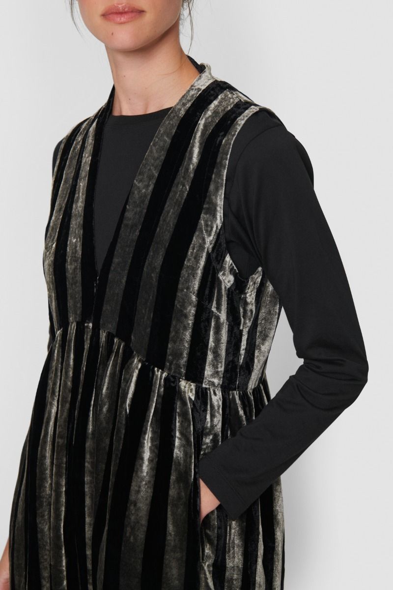 Velvet stripe jumpsuit