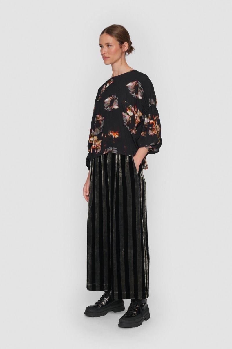 Velvet stripe pants
