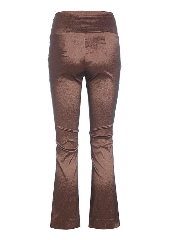 Changeant stretch pants with flare