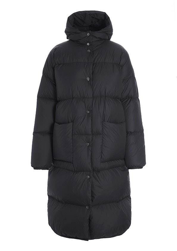 Feather down coat with hood