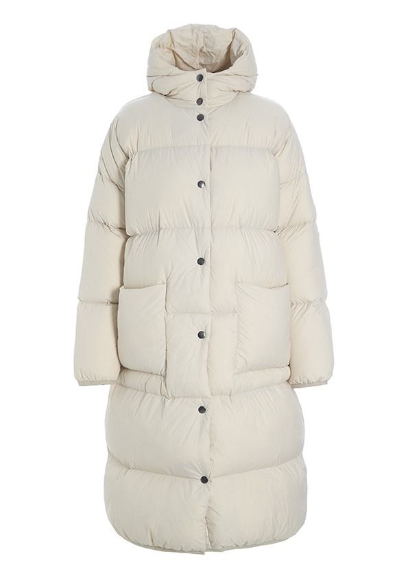 Feather down coat with hood