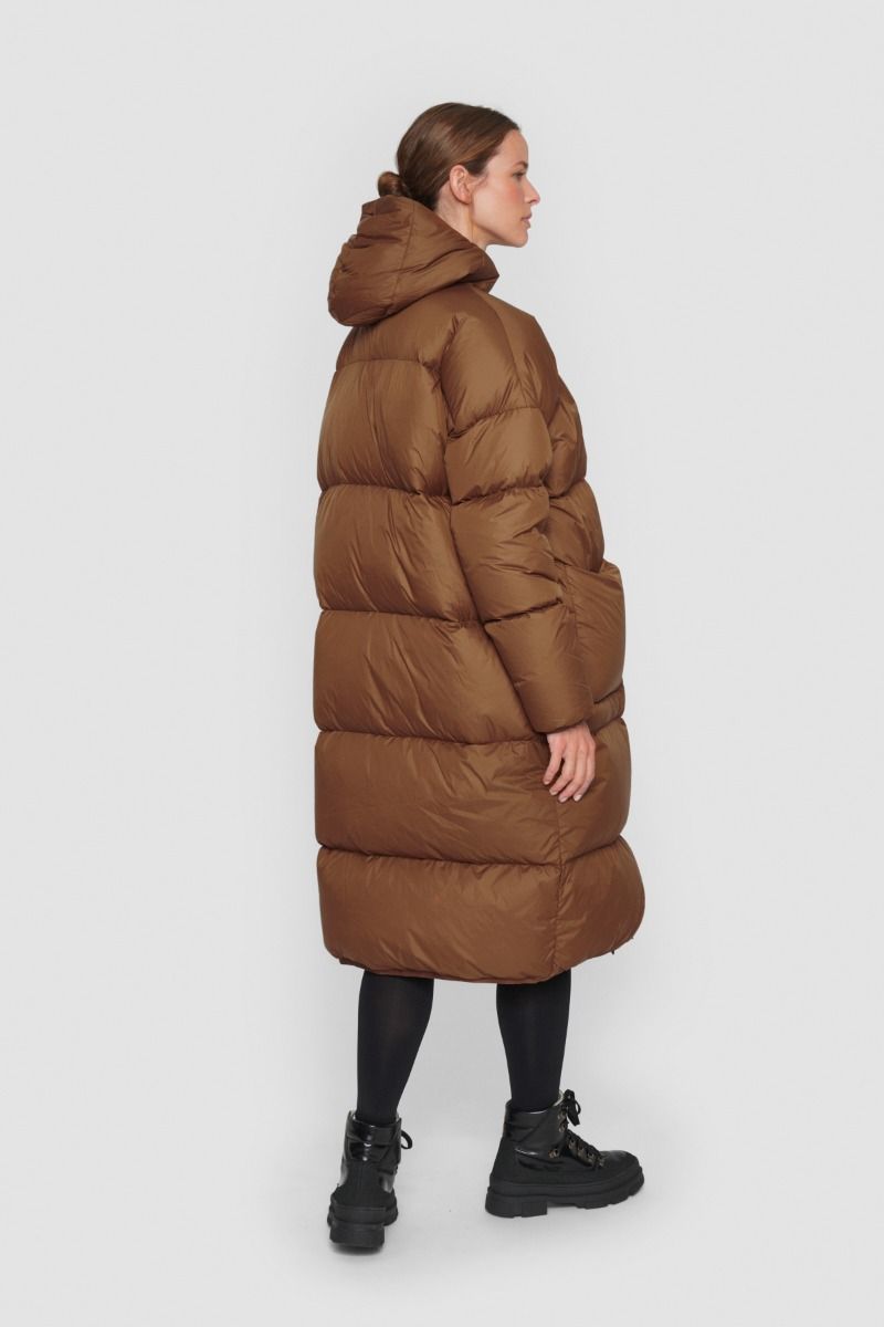 Feather down coat with hood