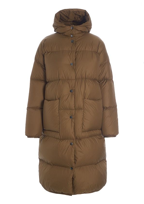 Feather down coat with hood