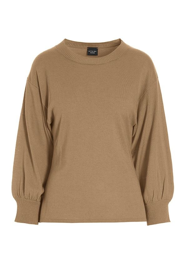 Wakasu wool blend blouse with 3/4 sleeve