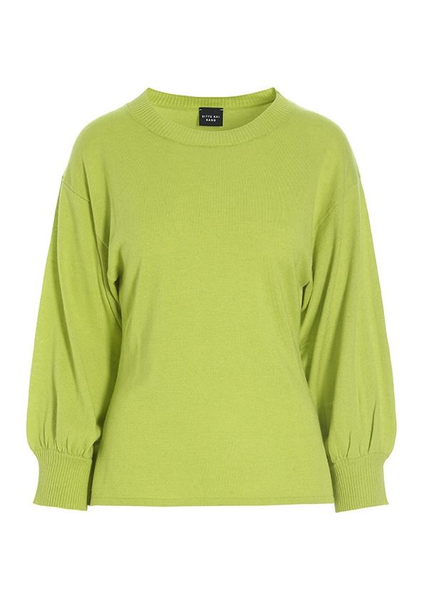 Wakasu wool blend blouse with 3/4 sleeve