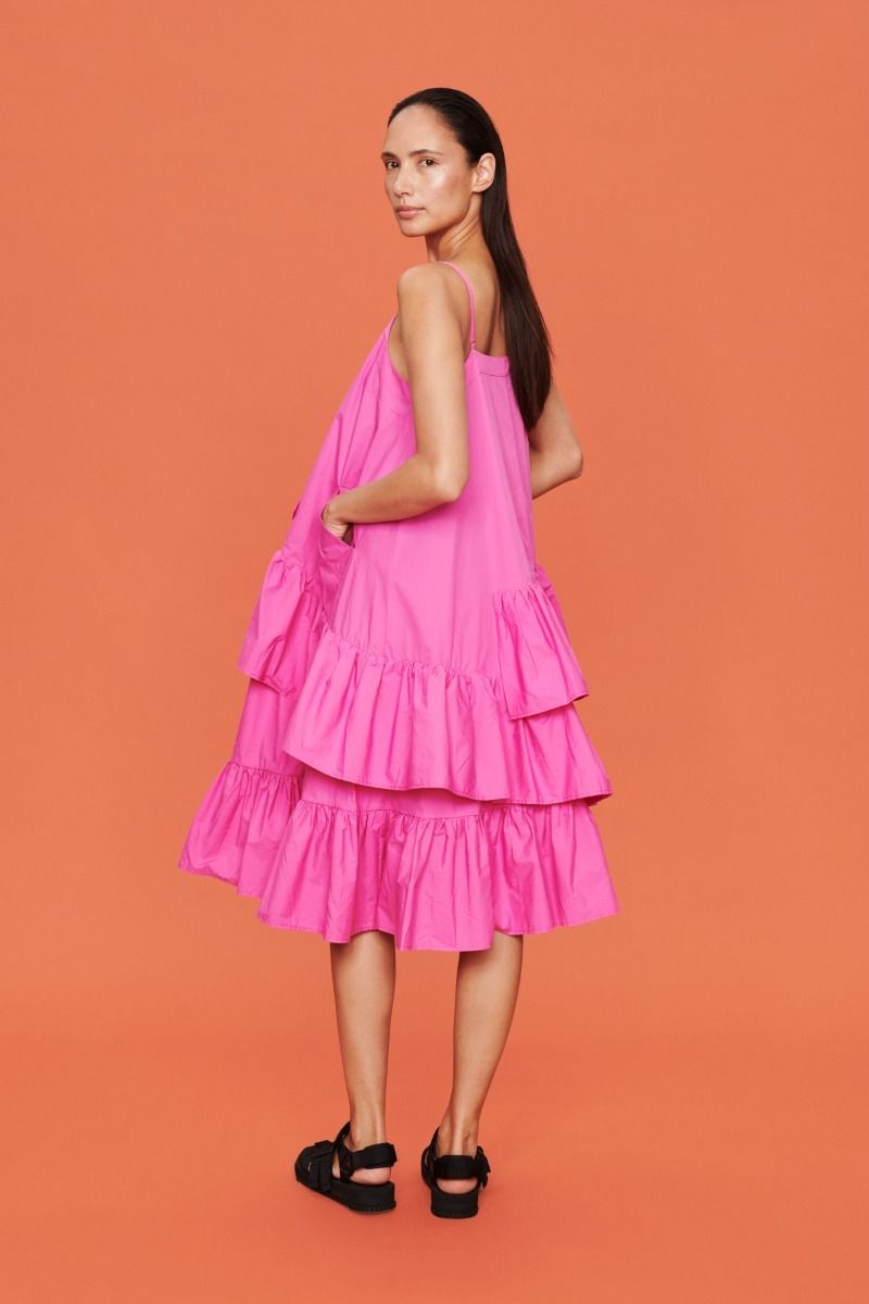 Paper poplin strap dress