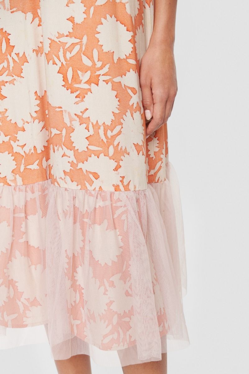 Summer rain & dahlias FSC strap dress