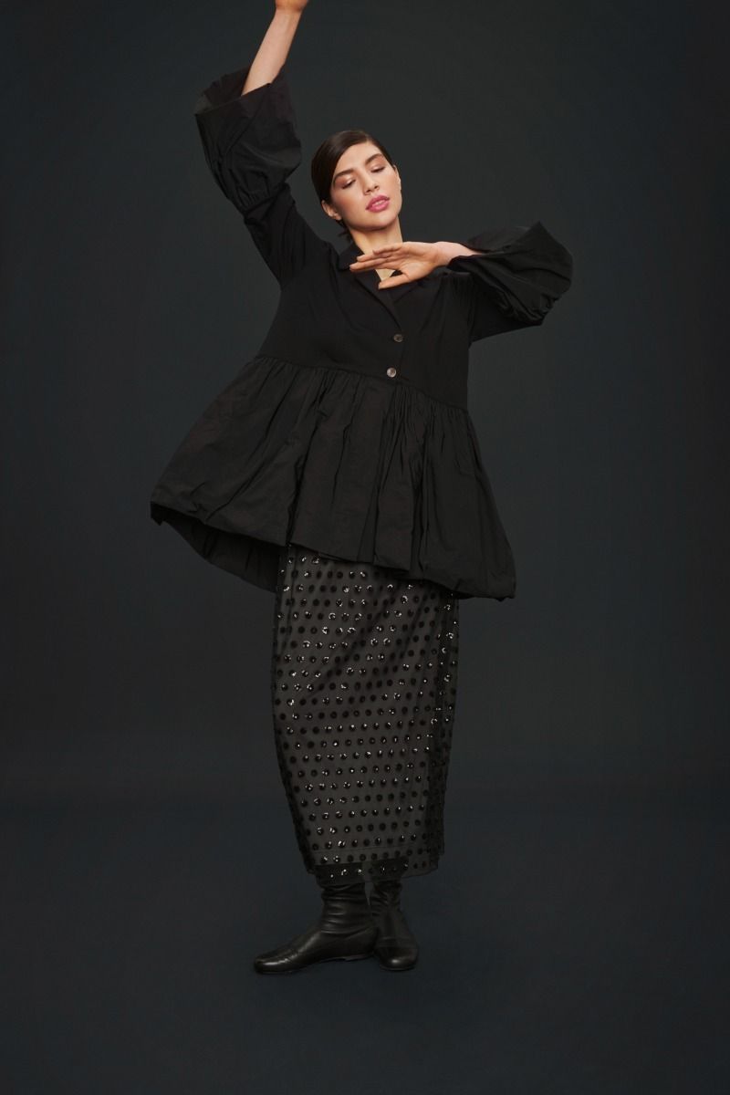 Embroidery mesh skirt