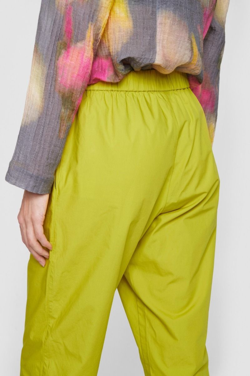 Paper poplin narrow pants