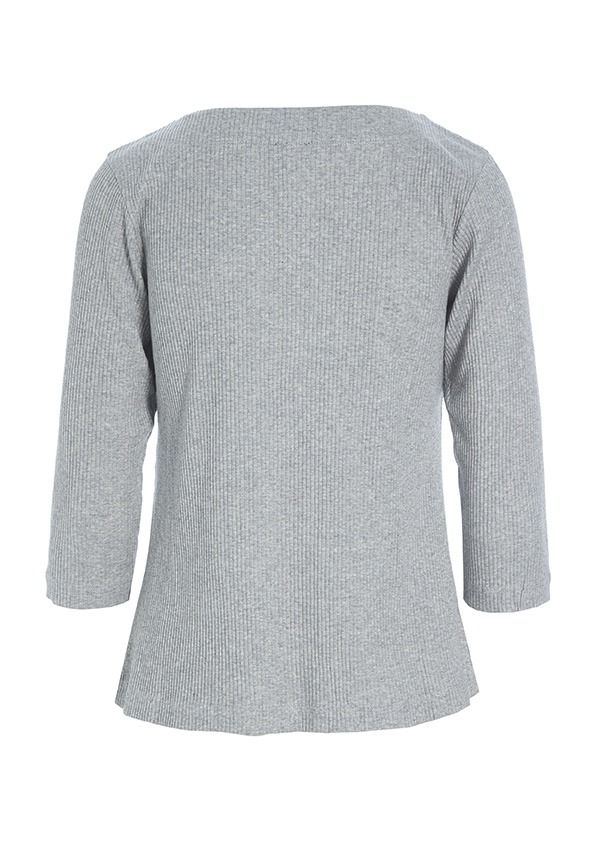 Globe rib blouse with 3/4 sleeve