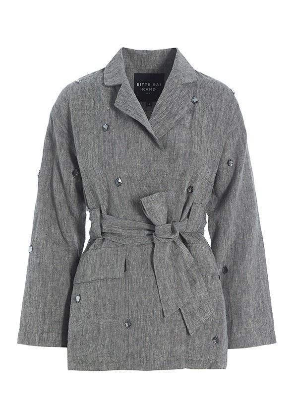 Lazy linen jacket with stones