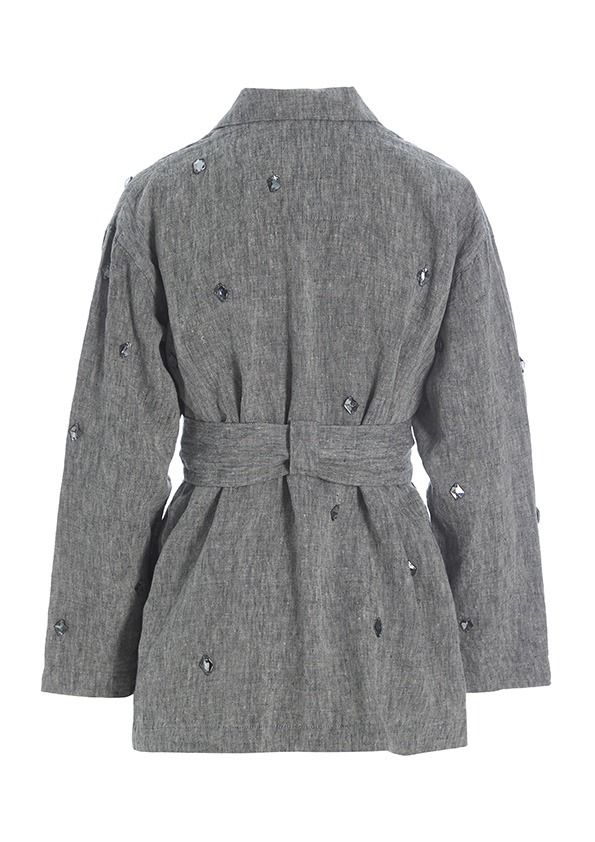 Lazy linen jacket with stones