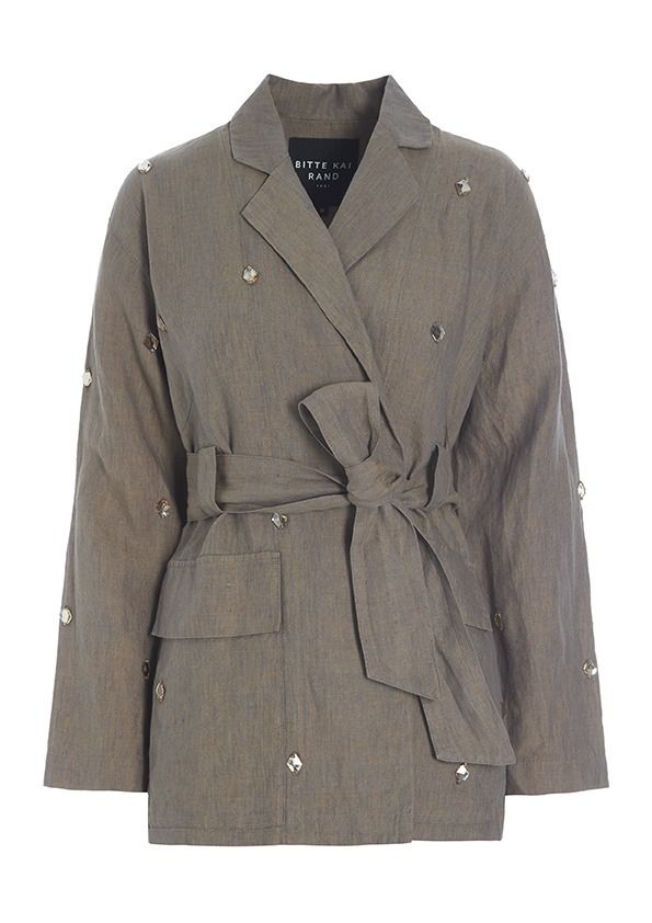 Lazy linen jacket with stones