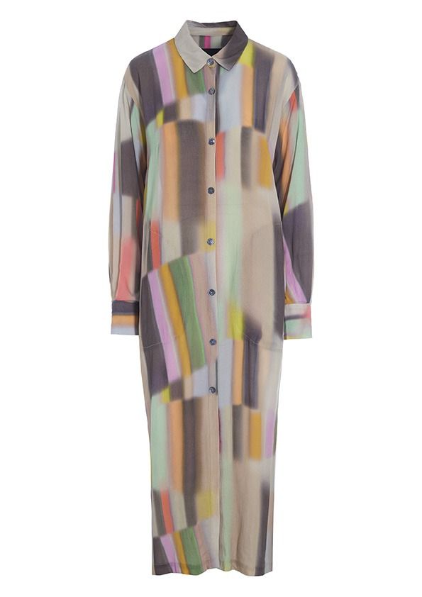 Soft colour block FSC shirt dress