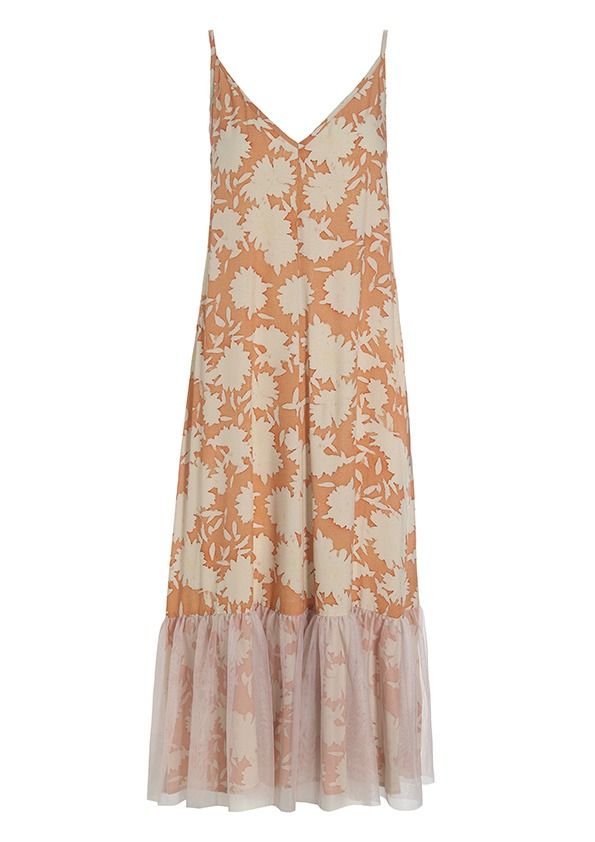 Summer rain & dahlias FSC strap dress