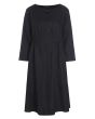 Lazy linen dress with elastic