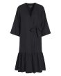 Airy linen wrap dress