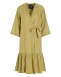 Airy linen wrap dress