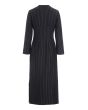 Pinstripe jersey long dress