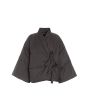 Feather down jacket with tie closure