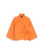 Feather down jacket with tie closure