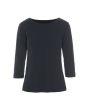 Naibu rib blouse with 3/4 sleeves