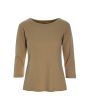 Naibu rib blouse with 3/4 sleeves