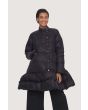 Feather down coat with flounce