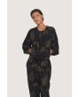 Embroidered leaf pants