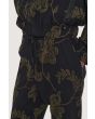 Embroidered leaf pants