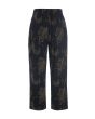 Embroidered leaf pants