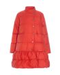 Feather down coat with flounce