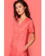 Airy linen dress with V-neck