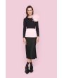 Pinstripe jersey skirt
